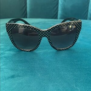 Dolce & Gabbana Black and White Polka Dot Cat-Eye Sunglasses